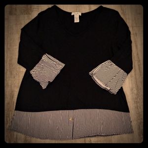 Rue Juju Black striped bottom and cuffs